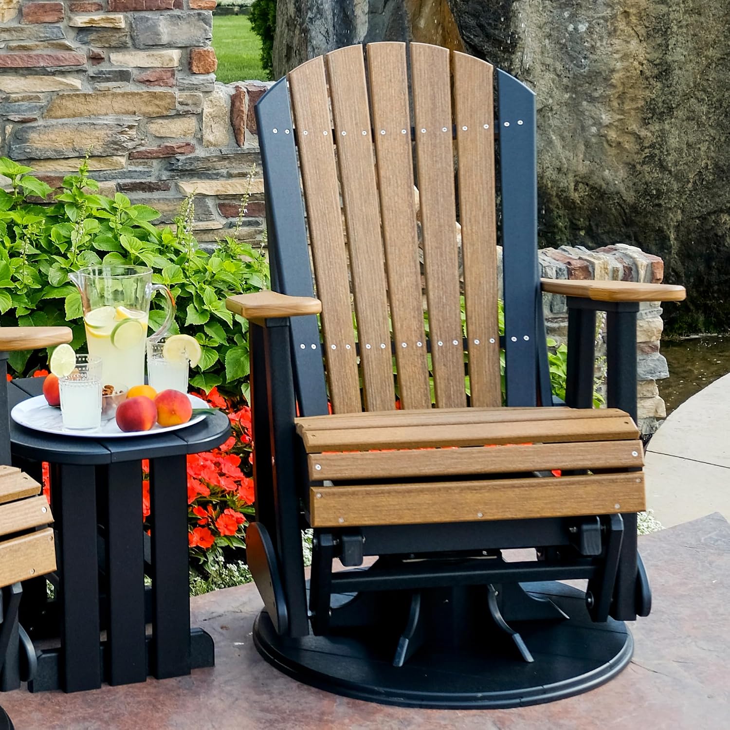LuxCraft 2' Adirondack Swivel Glider - Available in 14 Colors, Dove Gray and Slate