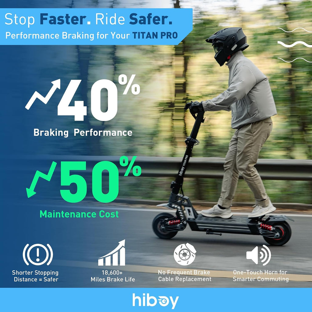Hiboy Titan Series Electric Scooter, Up to 46–80 Miles Range, 1200W–2400W Motor, 25–31 MPH, 10' All-Terrain Tires, Dual Suspension, Electric Scooter for Adults with Phone Holder