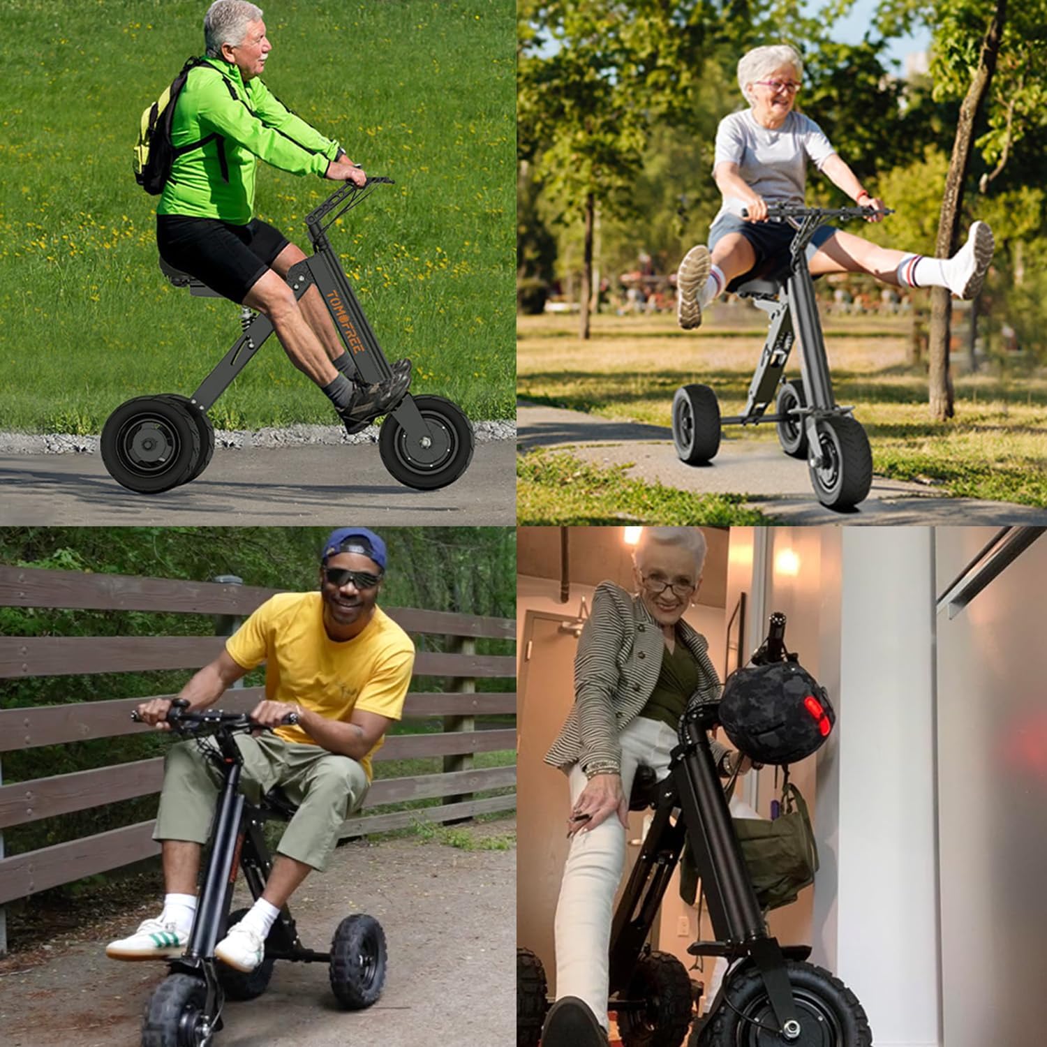 3 Wheel Scooters for Adults, Electric Scooter with Seat, 15.5 Miles Range Foldable Mobility Scooter, Peak 400W Motor, with 36V 7.5Ah Battery & Key Switch, Electric Trike with Reverse Function