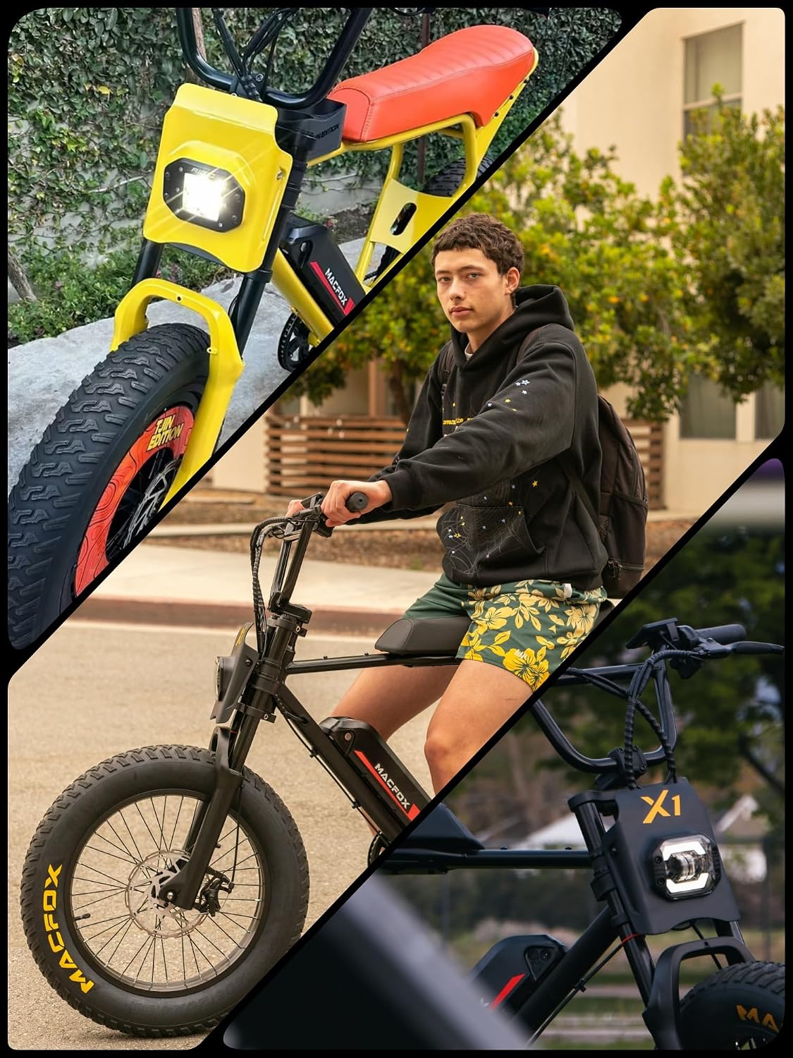 MACFOX Upgrade X2 Electric Bike for Adults, 1000W EBike with Hydraulic Brakes, 48V 20Ah Removable Battery 45 Mile Range, Hydraulic Brake E Bikesr, 20' Fat Tire Electric Bike (UL2849 & Class-2)