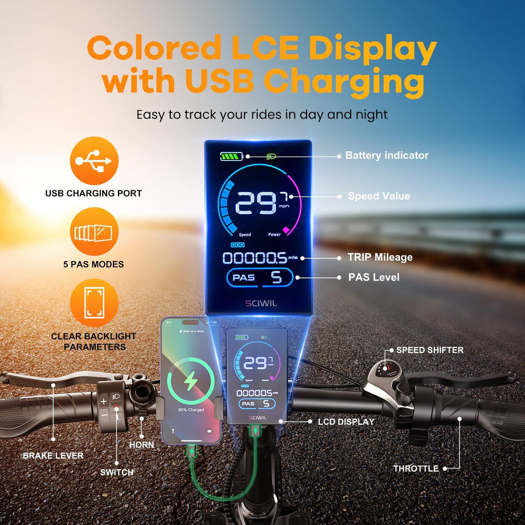 Folding Electric Bike for Adults with Peak 1000W Motor, 48V 20AH Battery up to 30MPH 80 Miles, 20' Fat Tire All Terrain Ebike, 7-Speed Commuter E Bike Black with Saddle Bag, Step-Thru, UL Certified