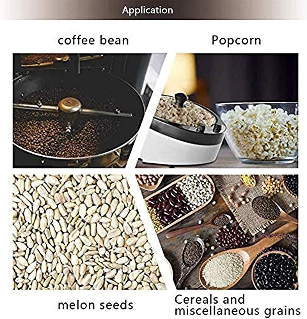 Coffee Machine 1800W Coffee Bean Roaster, Bevel Design Coffee Roaster with Temperature Adjustment Cereal Coffee Machine Suitable Household Baking High Capacity 800G