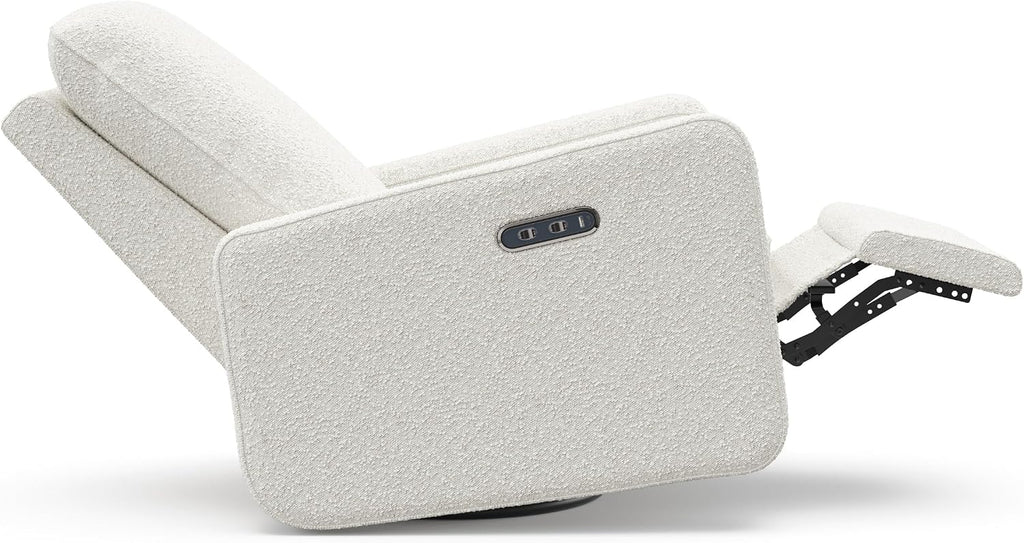 Graco Teddi Power Recliner Swivel Glider, Electronic Power Recline, Oeko-TEX 100 Certified, USB-A & USB-C Charger, Premium Cushioning & Comfort – (Ivory Boucle)