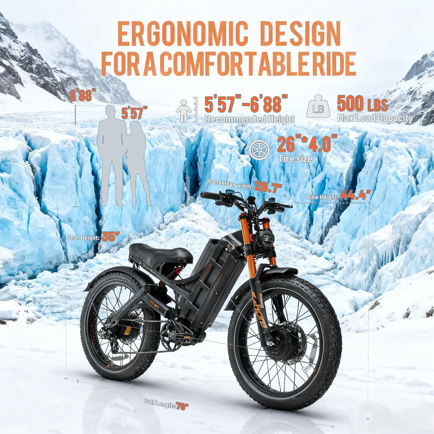 2026 eAhora Romeo Dual-Motor Ebike - 50Mph 5600W 60-80AH 250Miles Long Range Electric Bike for Adults, Full Suspension Hydraulic Brakes Electric Bicycle, 26' Mountain Bike for Off-Road Commuting