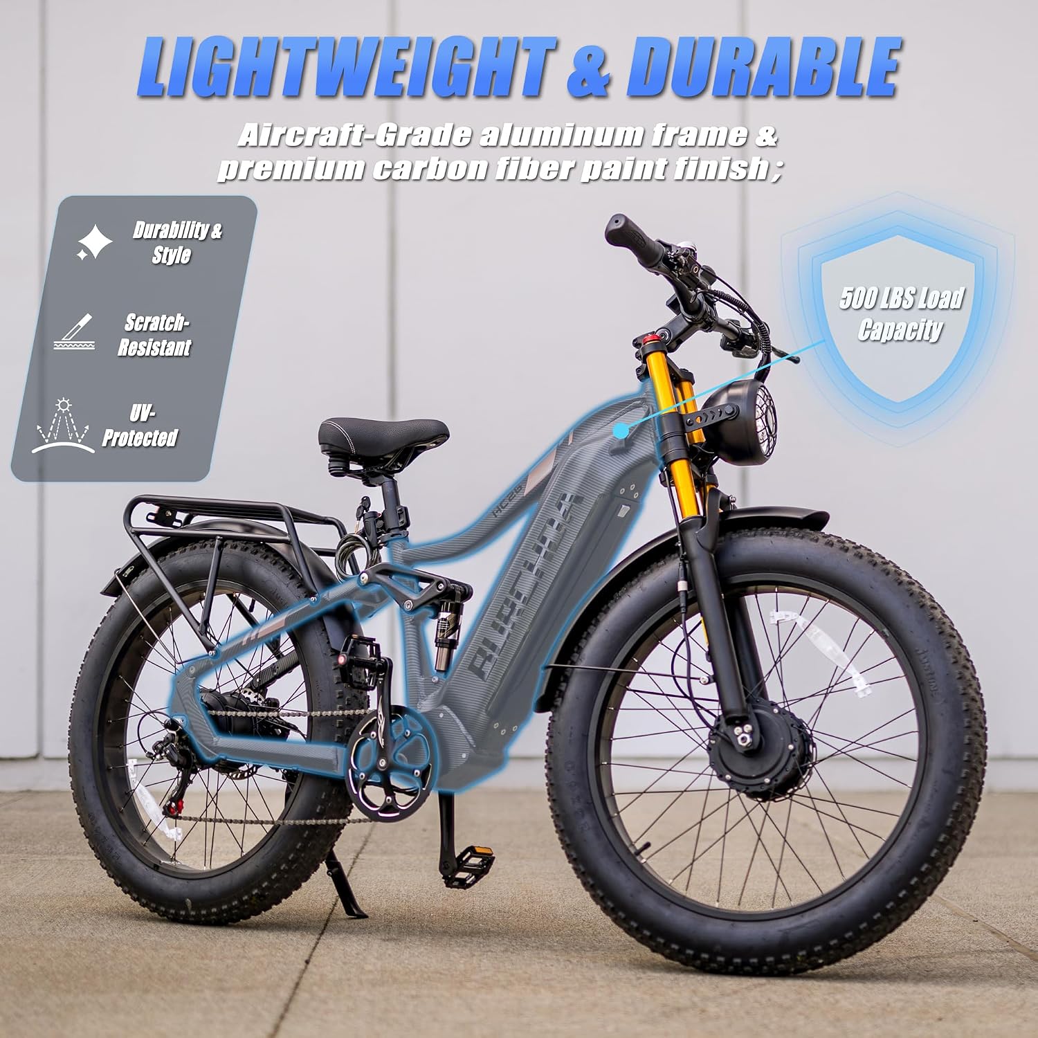 2026 Dual Motor Electric Bike for Adults AWD 5000W/3000W Peak 40 MPH/30 MPH E Dirt Bike, 52V/48V Removable Battery 65/80/150 Miles Max Long Range with Full Suspension 26' Fat Tires Mountain Bike