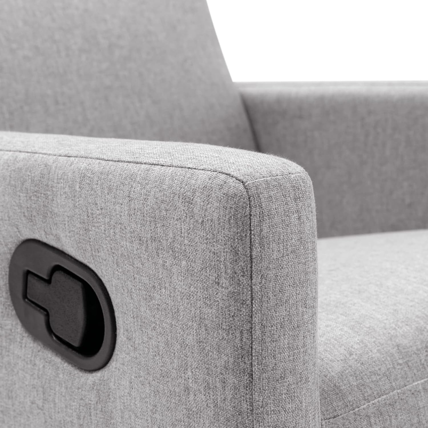 JIVOIT Modern Upholstered Recliner Chair with Tall Backrest, Rocker Nursery Chair Plush Seating Glider Swivel Recliner Chair, Single Sofa Home Theater Seating with Square Arms (Gray+Square Arms)