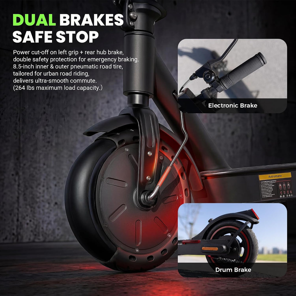 Electric Scooter, 500W/750W Powerful Motor, 22/25 MPH Top Speed & 23/28 Miles Range, 9.3'/10' Tires, Foldable Commuter Scooter for Adults and Teens with Dual Braking,Cruise Control,APP Control