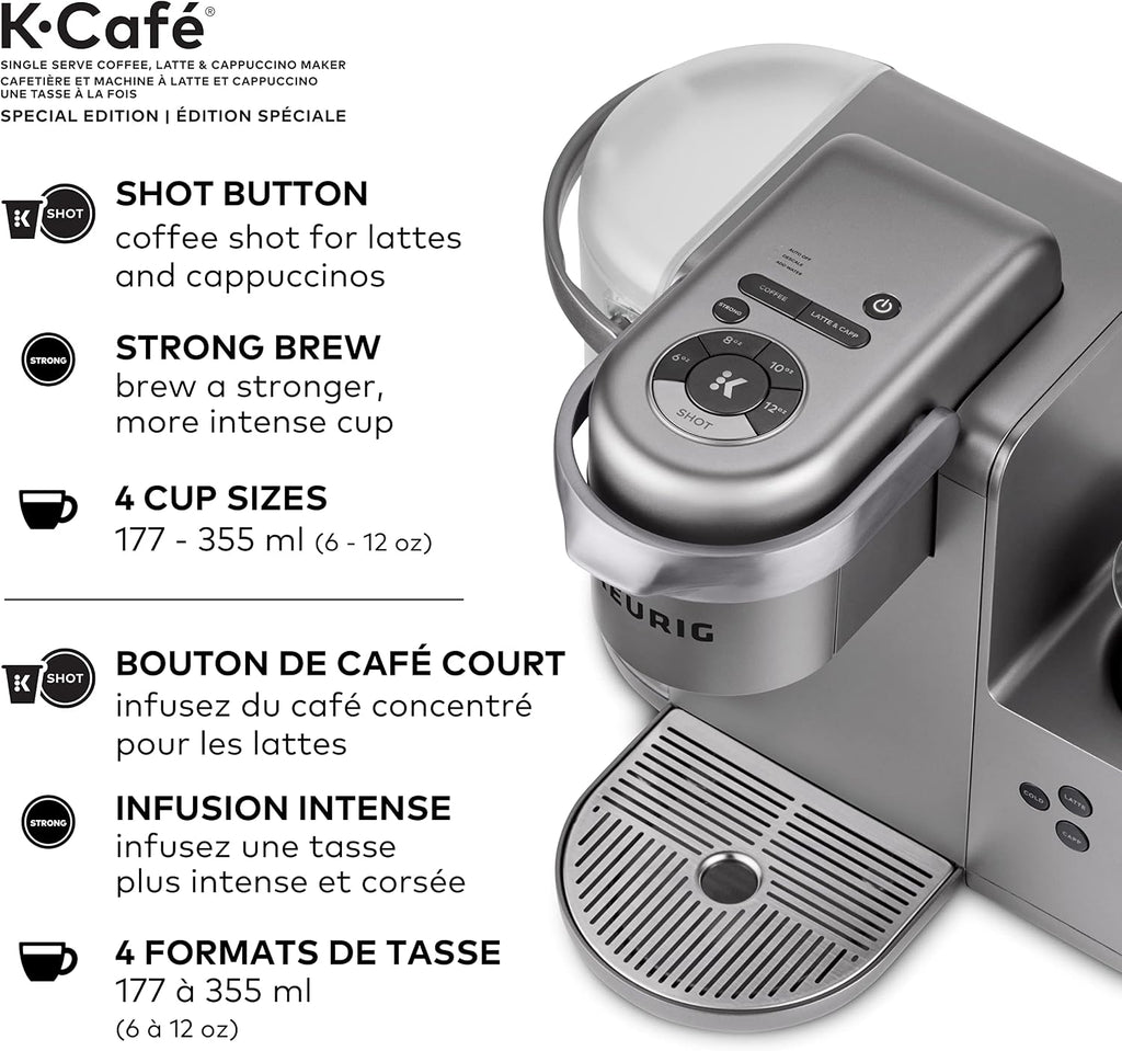 Keurig K-Café Special Edition Single Serve K-Cup Pod Coffee, Latte and Cappuccino Maker, with Milk Frother for Speciality Beverages, Grey Keurig COFFEE_MAKER