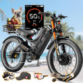 2026 eAhora Romeo Pro 3 Electric Bike for Adult, Peak 5600W Dual Motor, 50mph, 60V 80Ah Battery, 250 Miles Long Range, 26'*4.0 Fat Tire, Air Suspension, App, Commute, Delivery, All-terrian