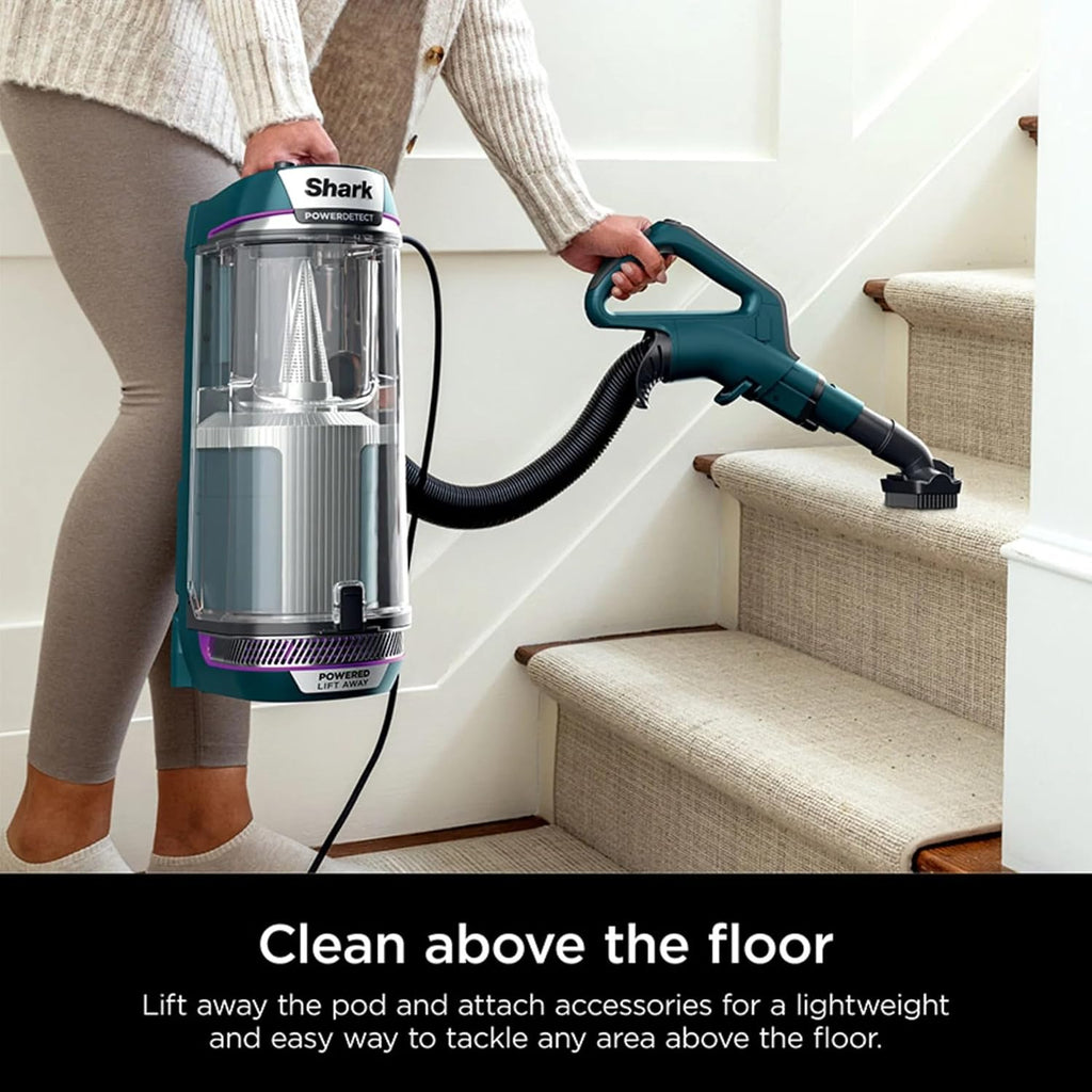 SHARK AZ4000 POWERDETECT Upright Vacuum Cleaner with DuoClean Technology, Odor Neutralizer Technology, Powered Lift-Away, Self Cleaning Brushroll, Anti-Allergen Complete Seal, XL Dustcup (Renewed)