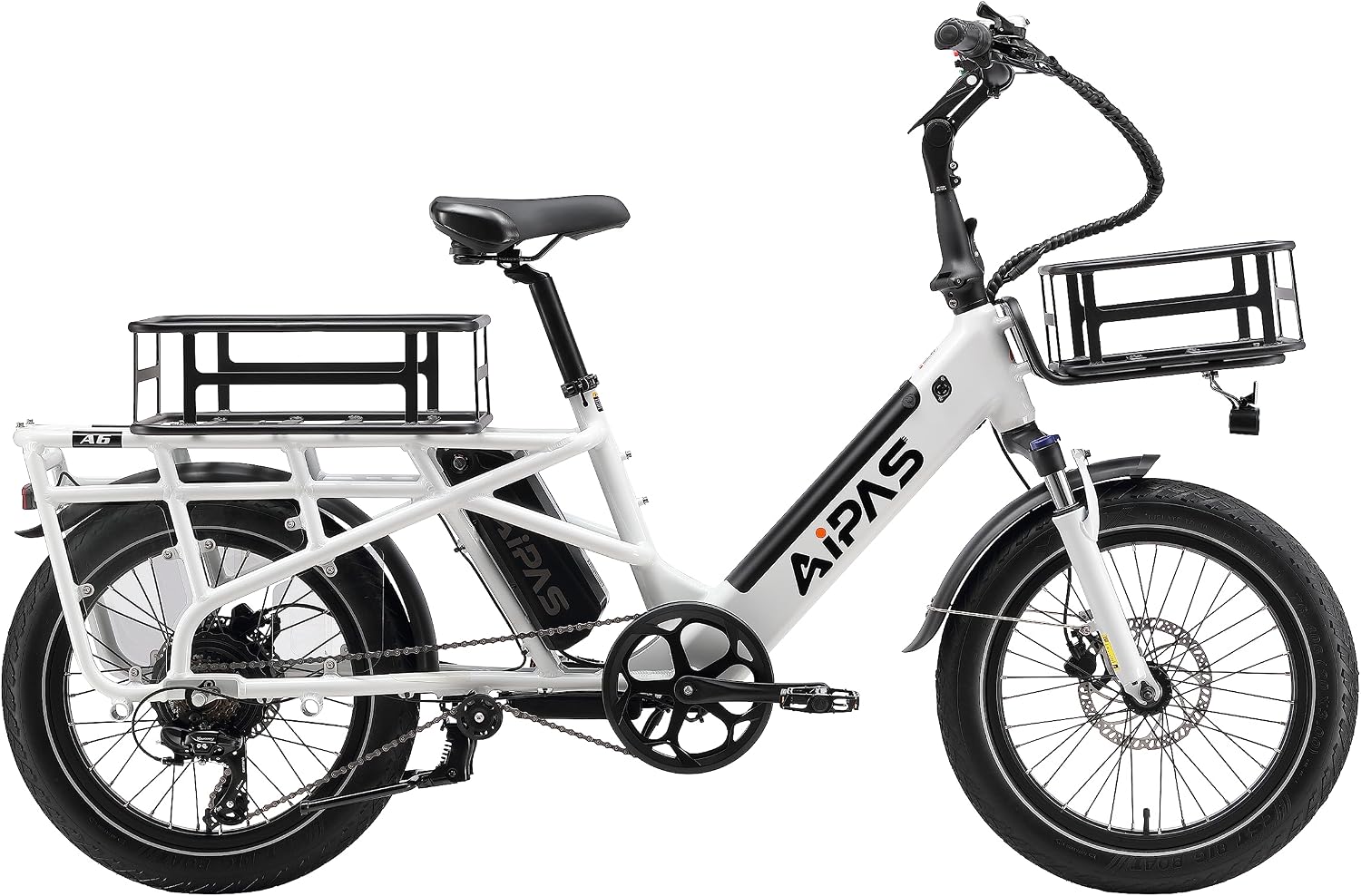 Aipas Bike Accessories 3 in 1 Include Bike Basket Front, Bike Basket Rear, and Bike Front Rack with Large Capacity Quick Assemble.Compatible with Aipas eBike Models (A2, A4, F3, C1, C2, M1pro, M2pro)