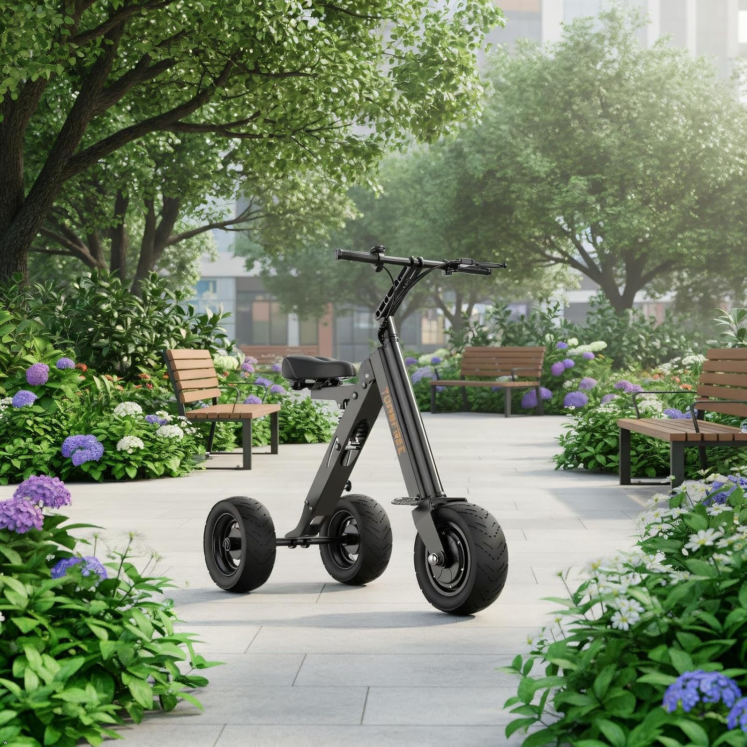 Mobility Scooters for Adults 3 Wheel Electric Scooter Folding Mobility Scooter with Seat 13MPH/15 Mile Range 400W Motor 10' Tires Reverse Function Lightweight & Compact for Seniors and Urban Travel