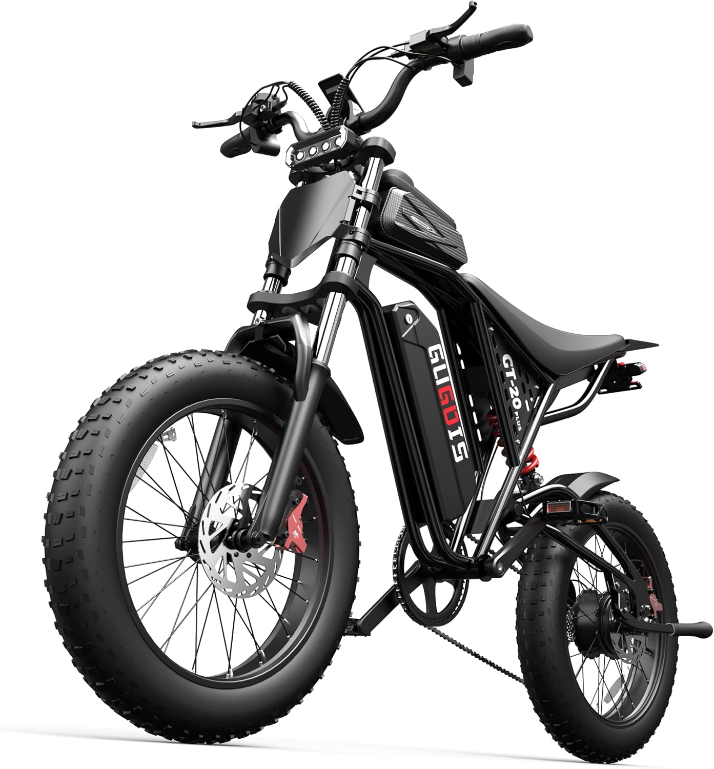 GugoIs Electric Bike for Adults,1500W Peak Motor, 34MPH, 48V 20AH Battery, Max 30-60 Miles Electric Motorcycle, 20' Fat Tire Dirt Bike, 7-Speed E-Bike