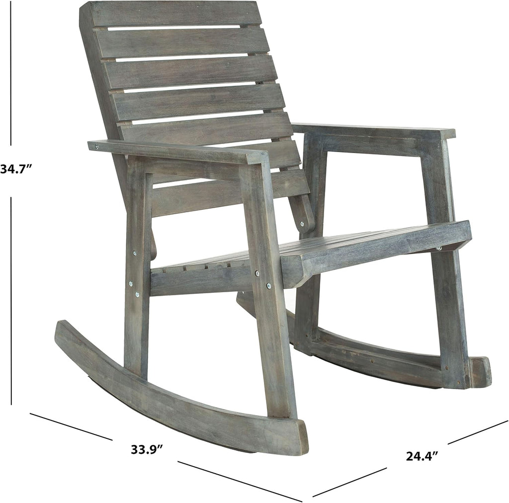 SAFAVIEH Outdoor Collection Alexei Ash Grey Rocking Chair