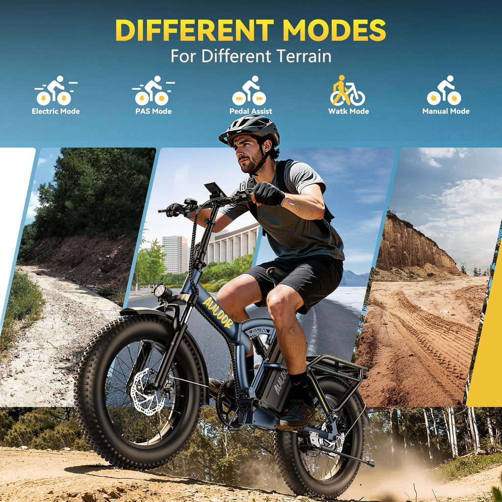 1000W Folding Electric Bike,48V 20AH Removable Battery E Bike,80 Miles Max Range Electric Bike for Adults,20' Fat Tire Foldable ebike,Adult Electric Bicycle for Commute Beach Snow