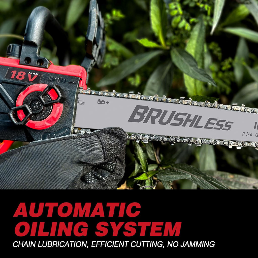 2-IN-1 Cordless 10-Inch Pole Saw And Chainsaw Compatible with Milwaukee 18V Battery, Total Reach of Max 15ft, Auto Oiling, Electric Pole Saw for Tree Trimming Pruning (Battery NOT Included)