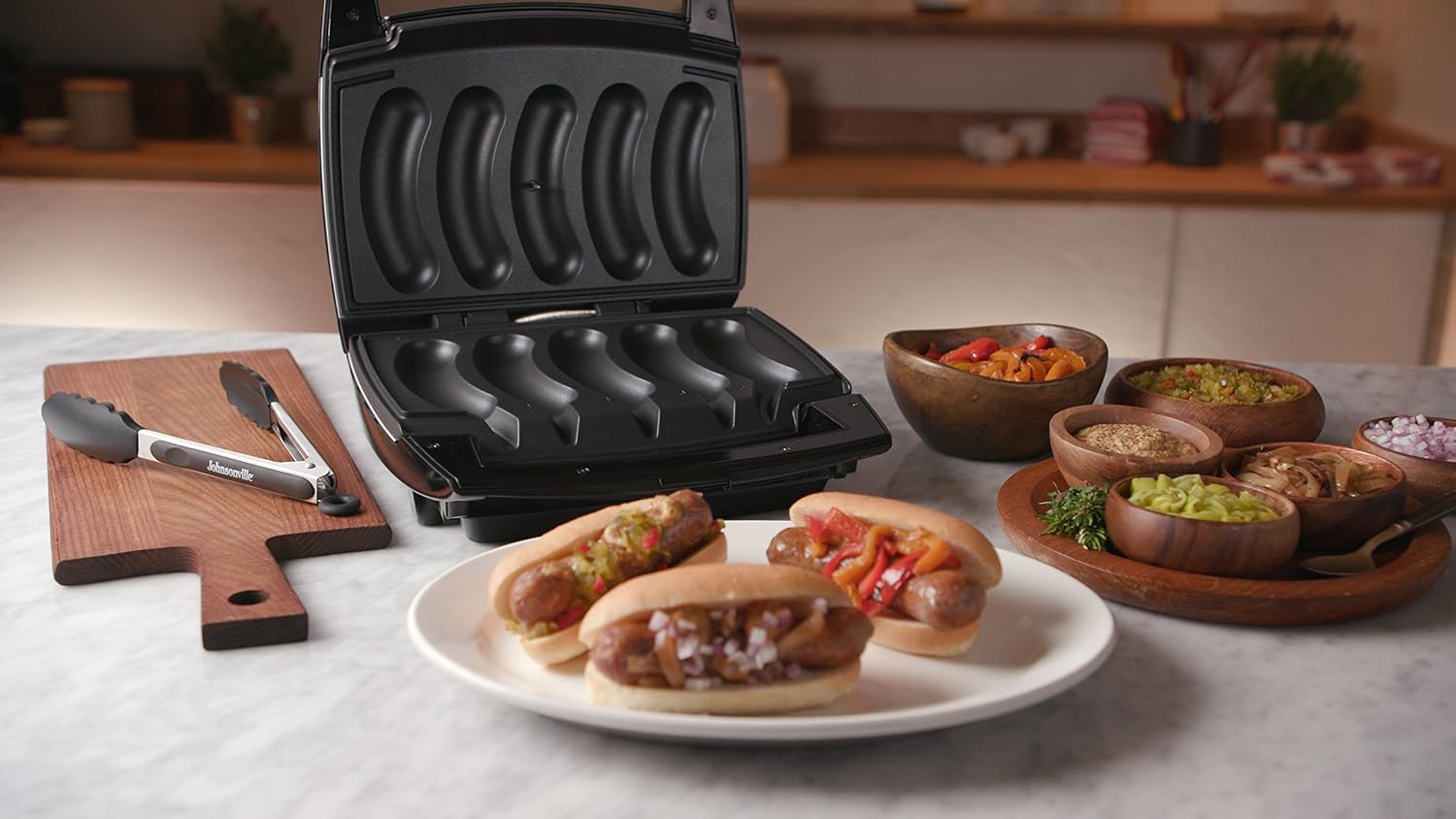 JOHNSONVILLE SIZZLING SAUSAGE GRILL Johnsonville BTG0498 Sizzling Sausage Grill, OSFA, Black/Stainless