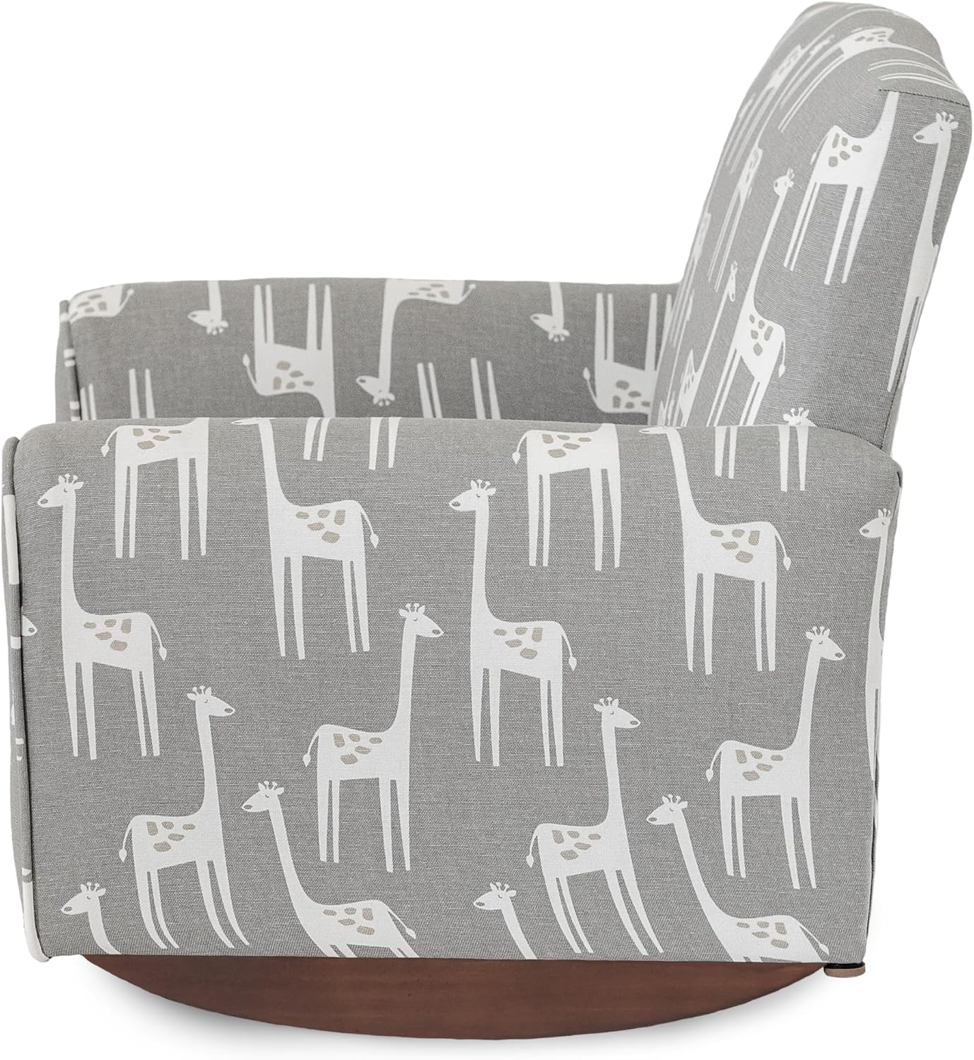 Toddler Personalized Armchair, Kids Upholstered Rocking Chair with Personalization, Toddler Chair with Personalized Name, Comfy Child Armchair, (Grey Giraffes Print, Rockers)