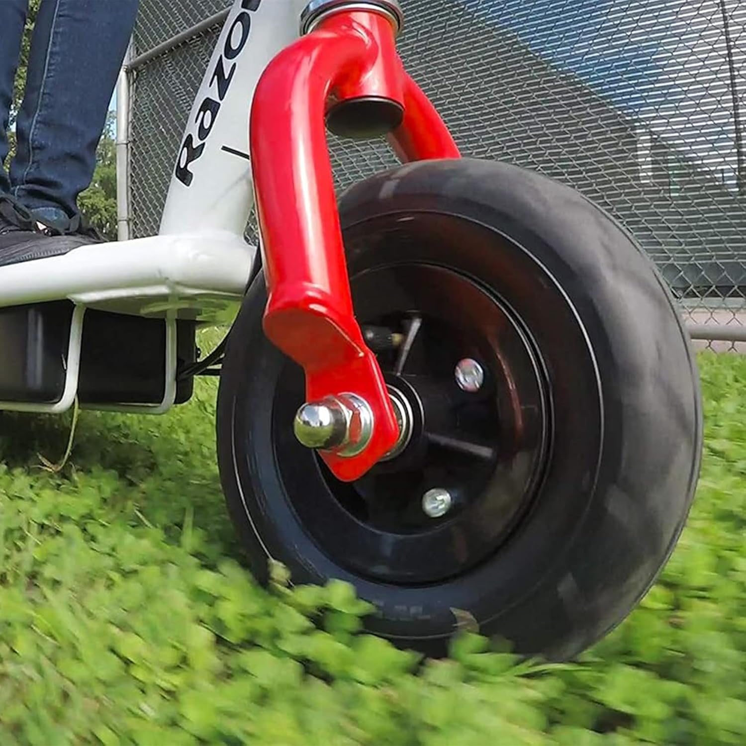 Razor E200 Electric Scooter for Teens & Adults - 12 MPH High-Torque Motor, 40 Min Ride Time, 154 lbs Max Weight, 8' Pneumatic Tires, Steel Frame, White