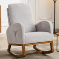 Chifee & Vingol Rocking Chair Nursery Nursing Glider Rocker Chair, Linen Fabric, Light Grey