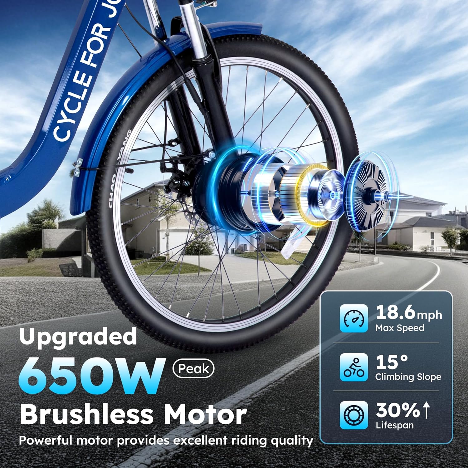 Electric Tricycle for Adults, 7-Speed Electric Trike with 48V 624WH Removable Battery, 70Miles Long Lasting Range in PAS 1, 18.6Mph Max, 3 Wheel Electric Bike, Dual Disc, 24'