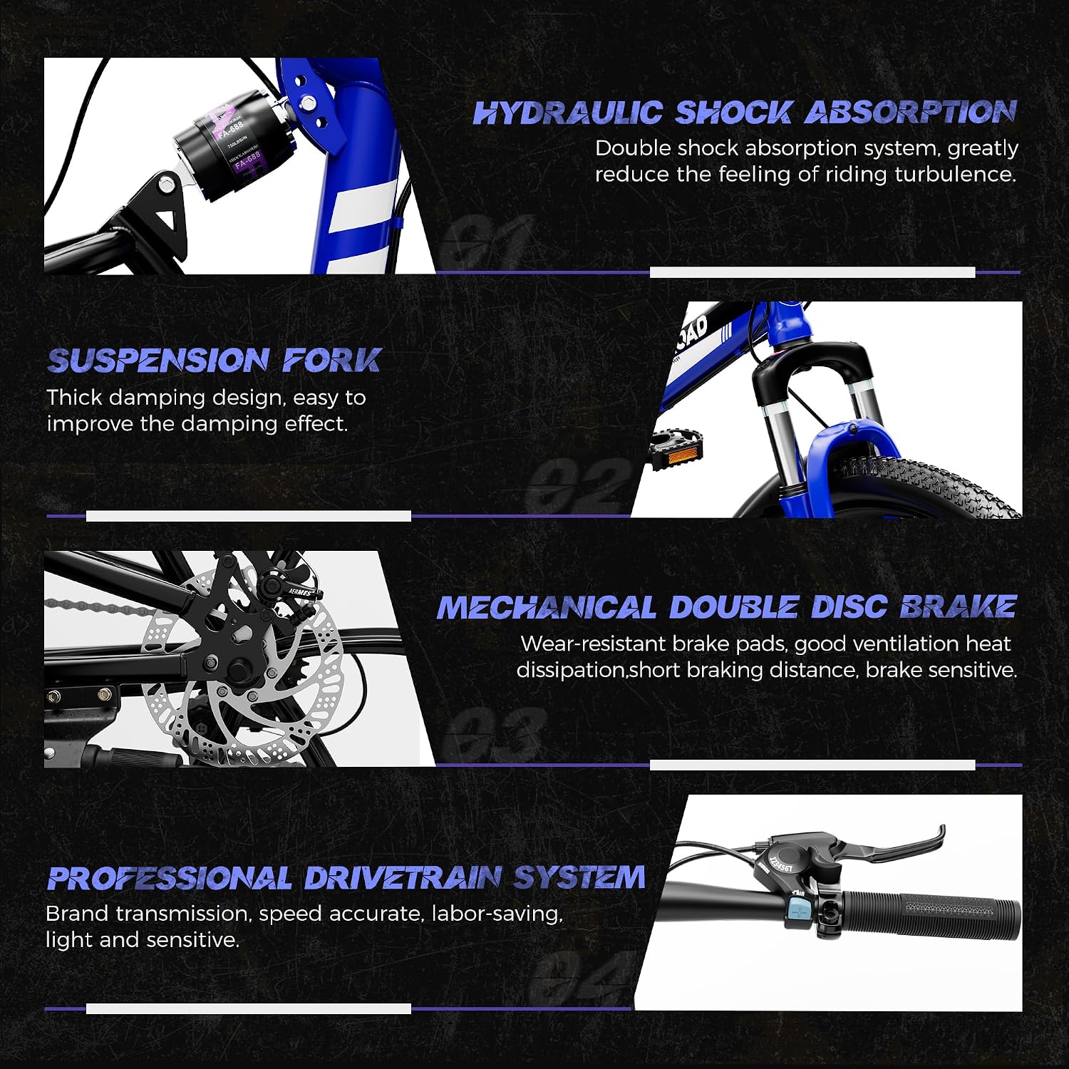 26 Inch Adult Folding Bikes/Mountain Bikes, 21 Speeds Mountain Bicycles with Full Suspension, Dual Disc Brake, High Carbon Steel Frame, Foldable Bike for Men/Women/Teen, Multiple Colors