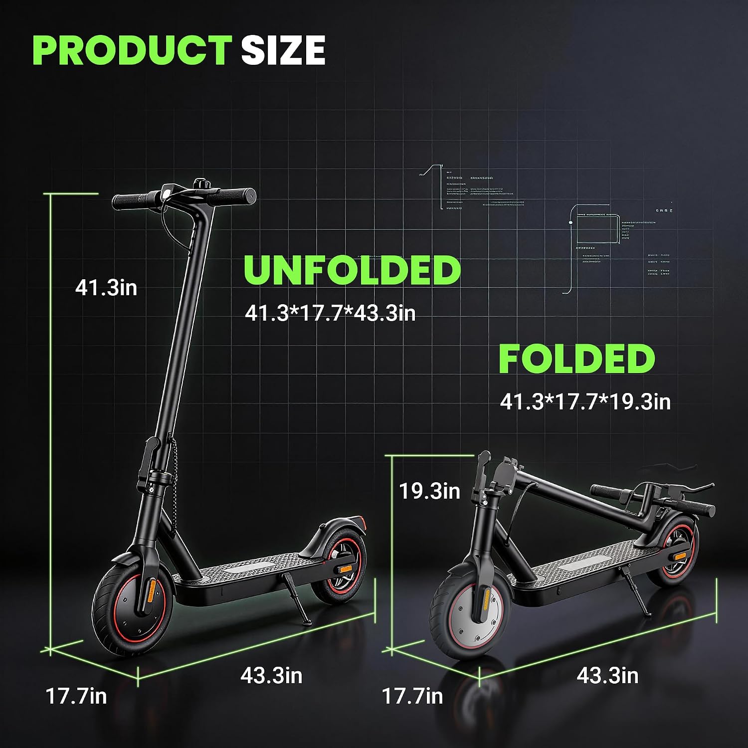 Electric Scooter, 500W/750W Powerful Motor, 22/25 MPH Top Speed & 23/28 Miles Range, 9.3'/10' Tires, Foldable Commuter Scooter for Adults and Teens with Dual Braking,Cruise Control,APP Control