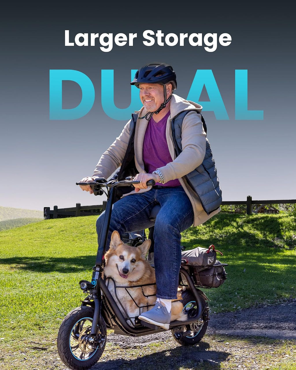 Gyroshoes C1S Electric Scooter for Adults with Seat & Large Basket, 550W Motor, 20 Mile Range, 19MPH, Foldable E-Scooter for Commuting, Pets Dog, Grocery Shopping