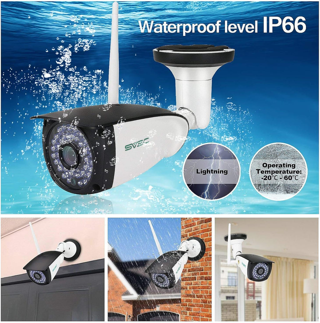 SV3C 2 Pack 5MP Outdoor Home Security Cameras, Dual Band 2.4G 5GHZ WiFi Camera, Onvif IP Cam with Human Motion Detect, RTSP Browser View, 2-Way Audio, SD Card Record, Metal Shell Waterproof, LAN Port