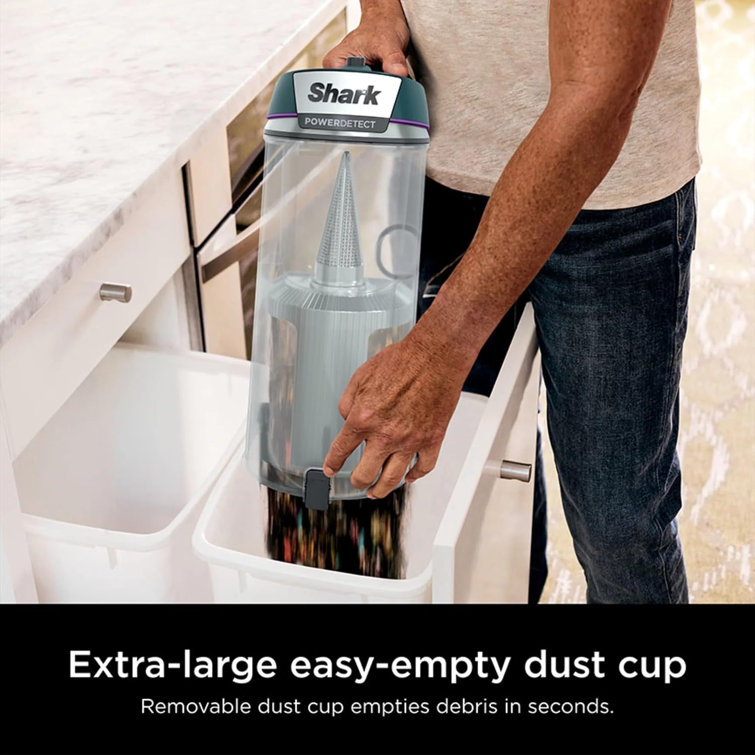 SHARK AZ4000 POWERDETECT Upright Vacuum Cleaner with DuoClean Technology, Odor Neutralizer Technology, Powered Lift-Away, Self Cleaning Brushroll, Anti-Allergen Complete Seal, XL Dustcup (Renewed)
