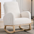 Chifee & Vingol Rocking Chair Nursery Sherpa Boucle Nursing Glider Rocker Chair, Teddy White
