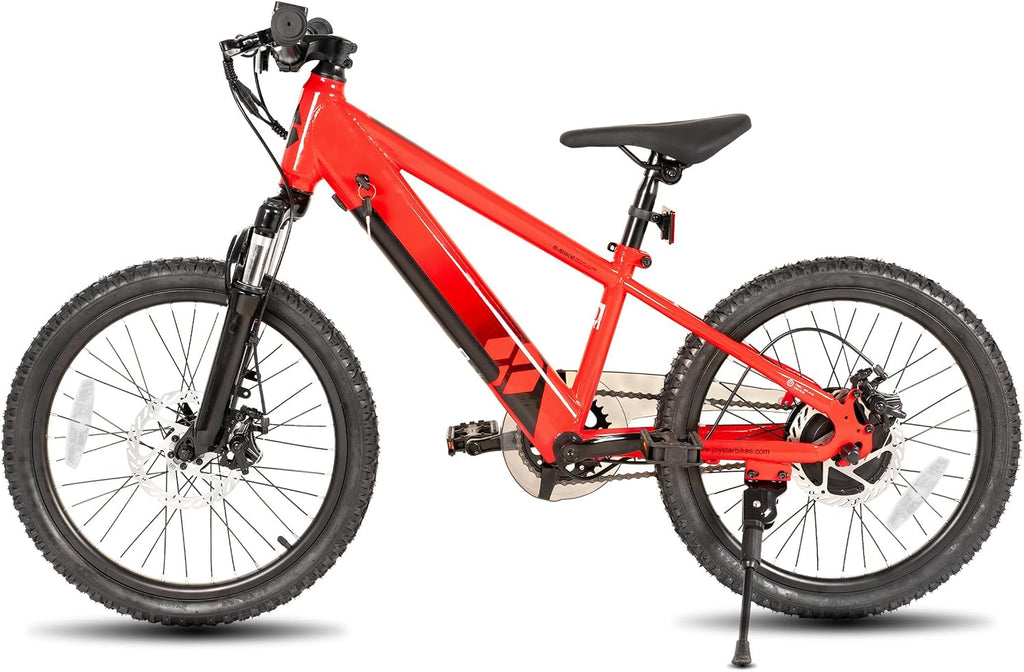 JOYSTAR 20 26 Inch Electric Bike for Kids Teens Ages 6+ with 250W/500W Brushless Motor, Electric Mountain Bicycle with Removable Battery, Safe Children Ebikes with Dual Disc Brakes