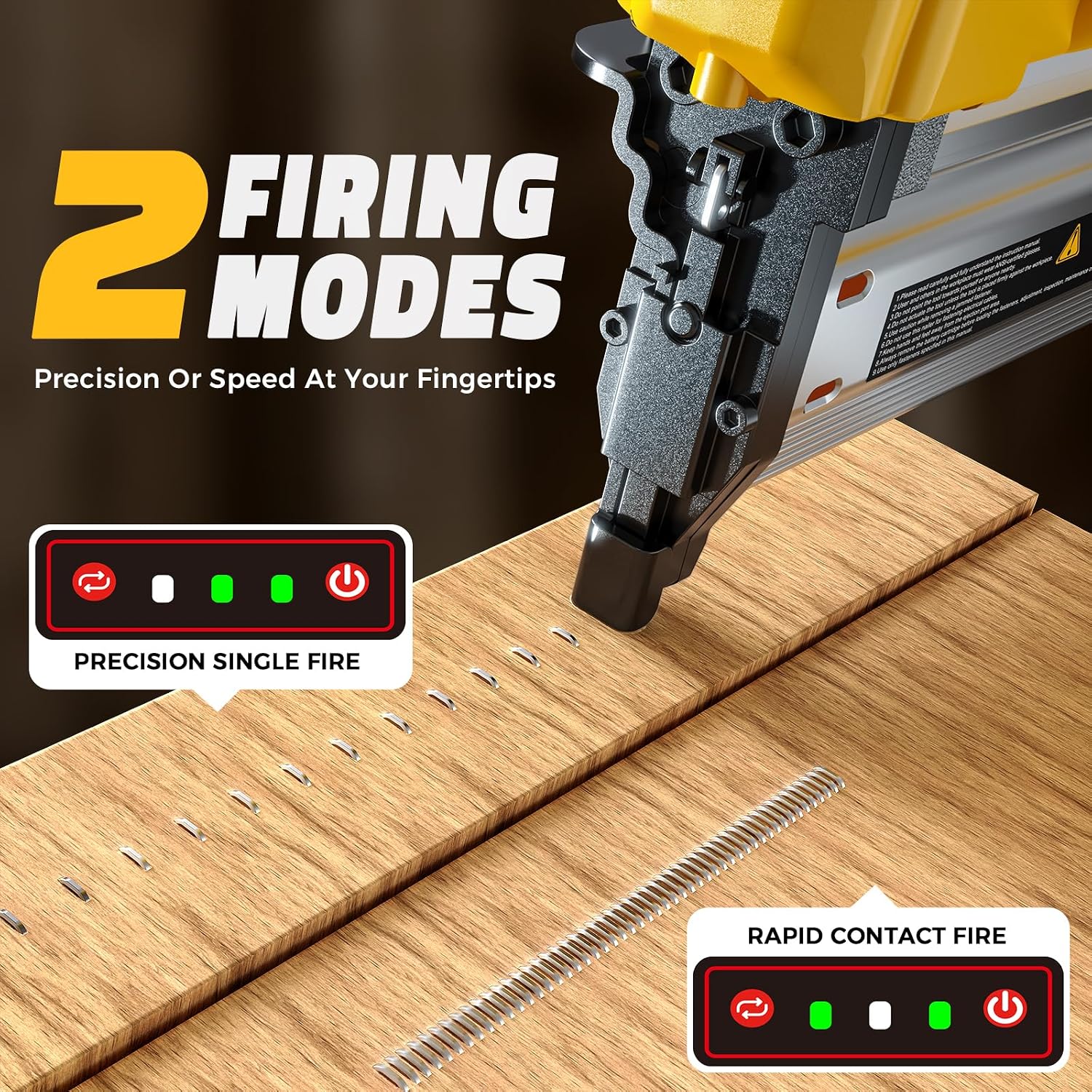 Ecarke Cordless 2' Brad Nailer Compatible with DeWalt 20V Battery(No Battery), 2 in 1 Electric Nail Gun Staple Gun with 18GA Nails, Power Nail Gun for Trim Wood Crafting Home Carpentry, 7.2LBS