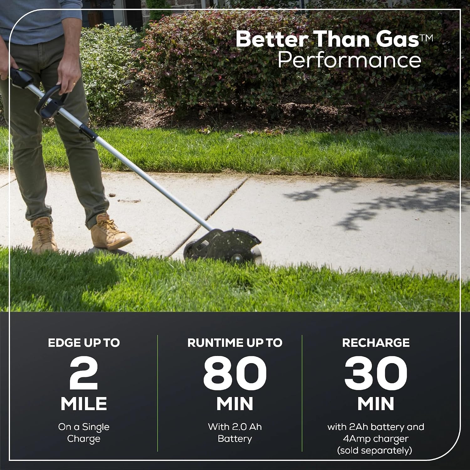 Greenworks Pro 80V 8 inch Brushless Edger, Battery Not Included ED80L00