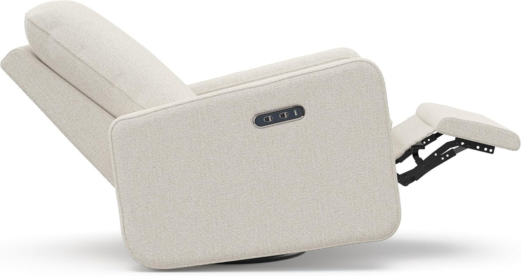 Graco Teddi Power Recliner Swivel Glider, Electronic Power Recline, Oeko-TEX 100 Certified, USB-A & USB-C Charger, Premium Cushioning & Comfort – (Dune Basketweave)