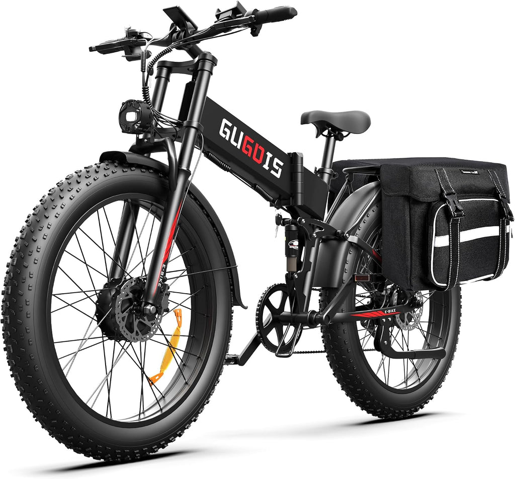 Rakowe Folding Electric Bike for Adults, 3000W Peak Dual Motor Ebike, 26' Fat Tire E-Bike, 48V Battery, Up to 35MPH & 60 Miles, All-Terrain, UL Certified, Suspension Electric Dirt Bike