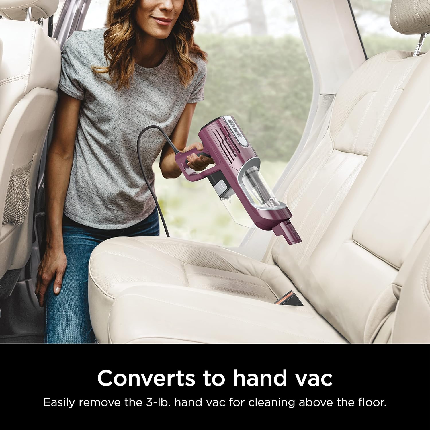 Shark HZ702 Ultralight PetPro Corded Stick Vacuum with PowerFins HairPro Odor Neutralizer Technology, Crevice & Upholstery Tool, Precision Duster, Wine Purple (Renewed)