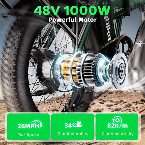 1000W Folding Electric Bike,48V 20AH Removable Battery E Bike,80 Miles Max Range Electric Bike for Adults,20' Fat Tire Foldable ebike,Adult Electric Bicycle for Commute Beach Snow