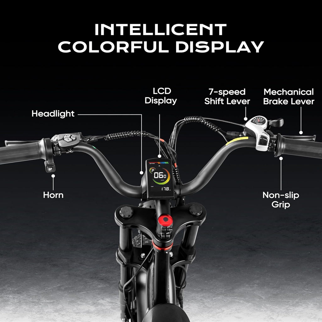 eAhora 2026 Luna/Terra 3000W/1500W 33MPH Dual Motor Ebike for Men Women, 20/15Ah 80+ Mi Long Range Electric Bike for Adults, 20' Fat Tire Full Suspension All-Terrain E-Bike with Hydraulic Disc Brake