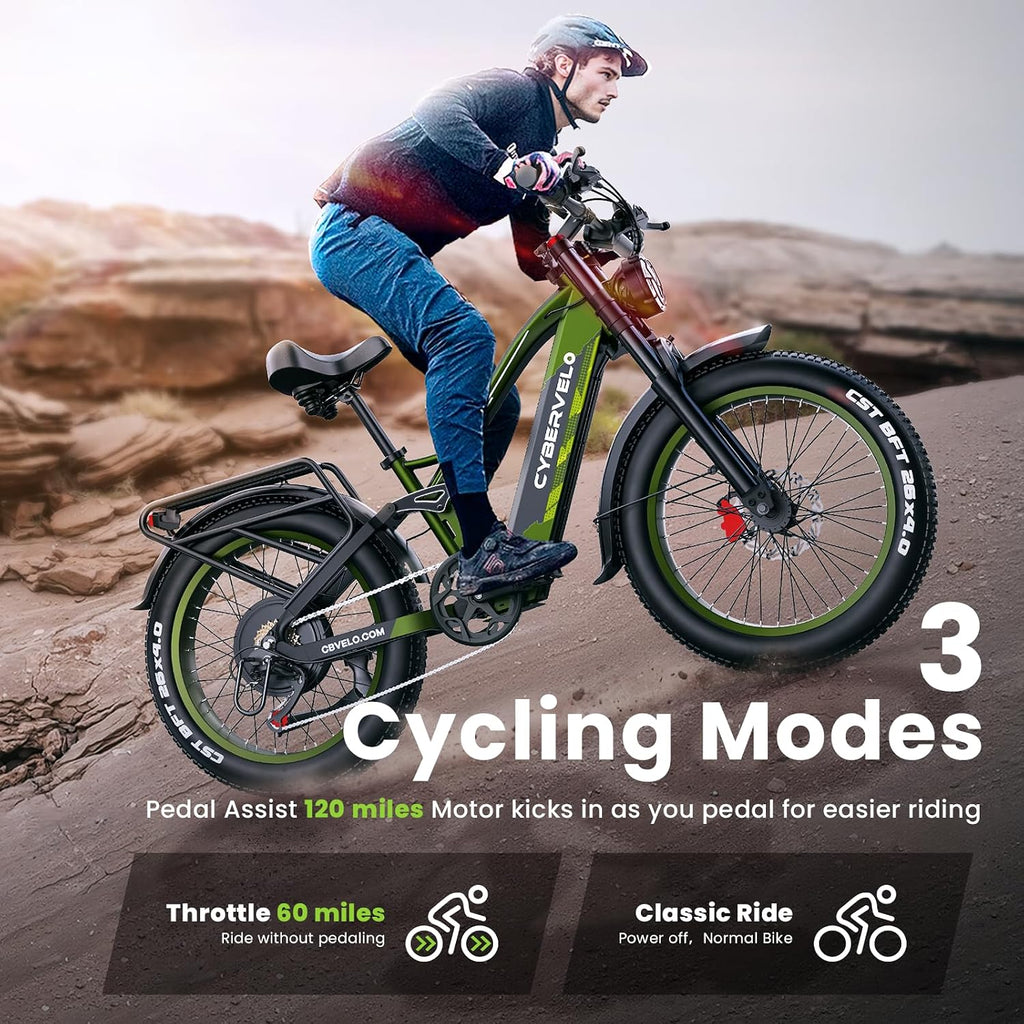 DriftGod Electric Bike for Adults, 3500W Ebike, 50MPH 100Miles Electric Mountain Bike, 26' X 4Fat Tire Adult Electric Bicycle with 52V 40AH Battery E Bikes, Full Suspension Electric Dirt Bike