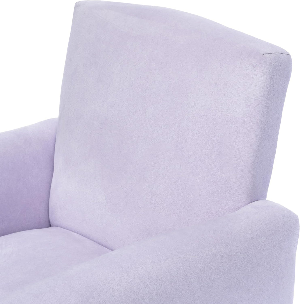 Toddler Personalized Armchair, Kids Upholstered Rocking Chair with Personalization, Toddler Chair with Personalized Name, Comfy Child Armchair (Rockers, Lavender Suede)