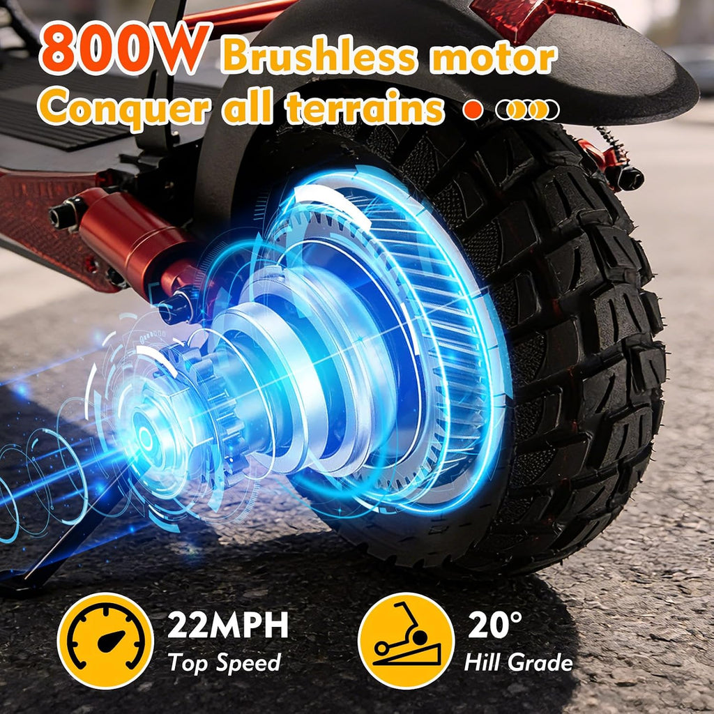 Electric Scooter for Adults, 350W/800W Motor, 15/22/34 Miles Range, 8.5/10' tire, Folding E-Scooter with Dual Suspension, Teenage Off-Road E Scooter