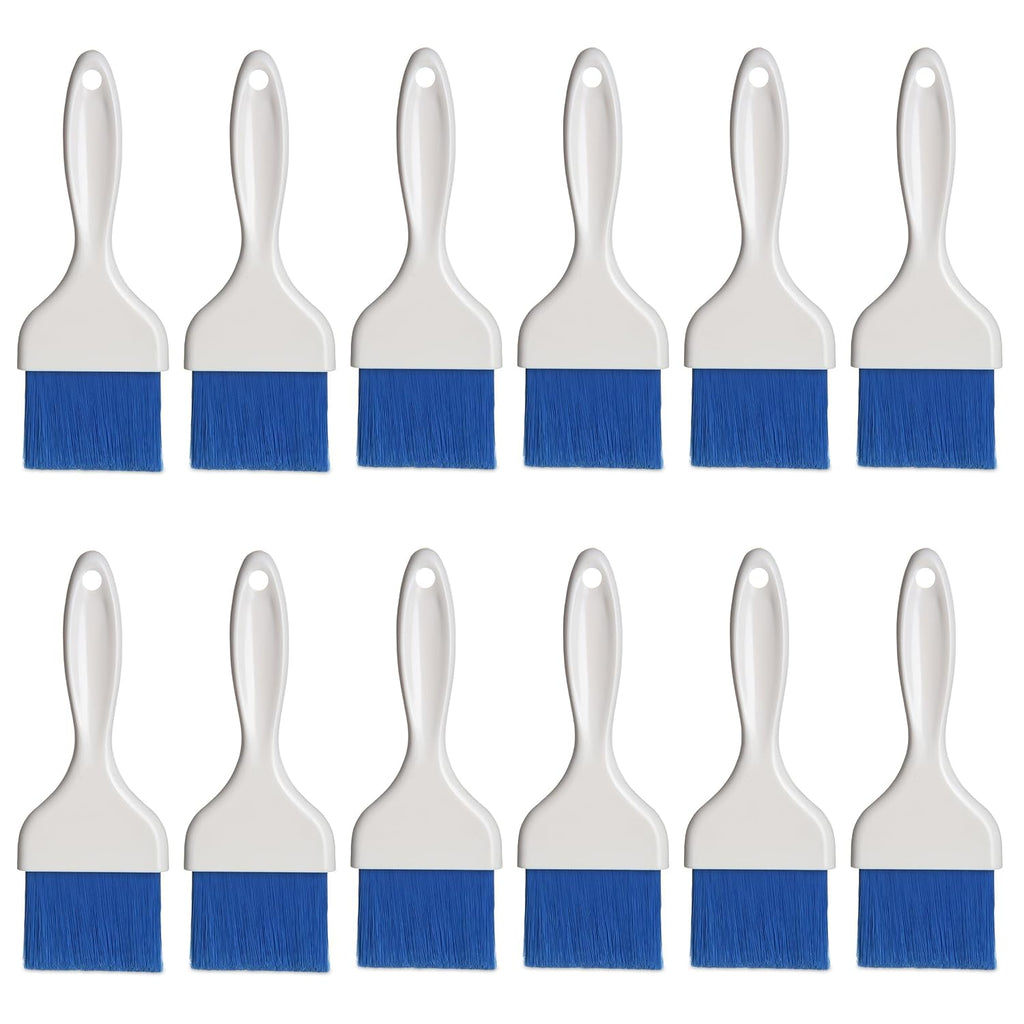 Carlisle Foodservice Products Galaxy Pastry Brush, 3' Wide, Flat, with Hanging Hole, Soft, Tapered with Chisel-Point Trim and Handle, Nylon, Blue, (Pack of 12)