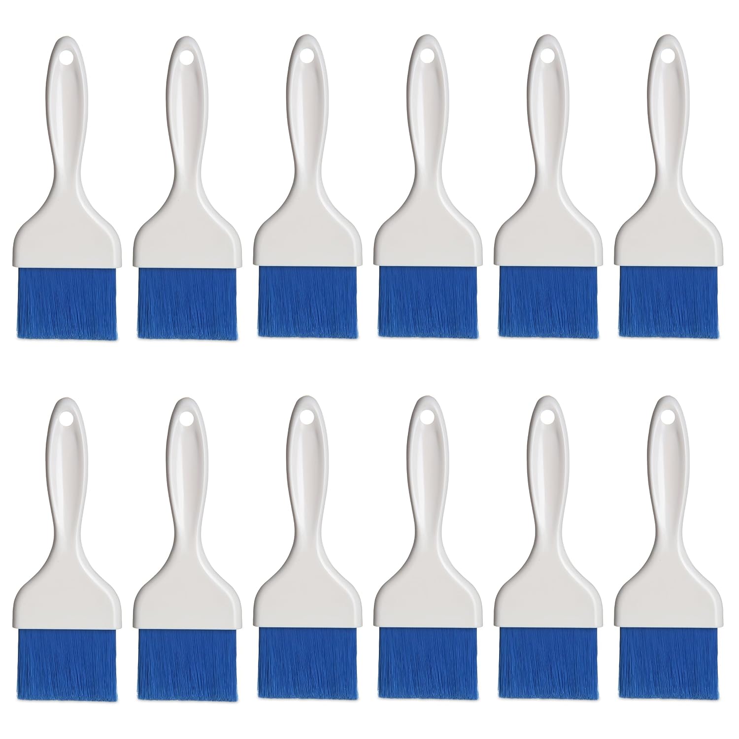Carlisle Foodservice Products Galaxy Pastry Brush, 3' Wide, Flat, with Hanging Hole, Soft, Tapered with Chisel-Point Trim and Handle, Nylon, Blue, (Pack of 12)