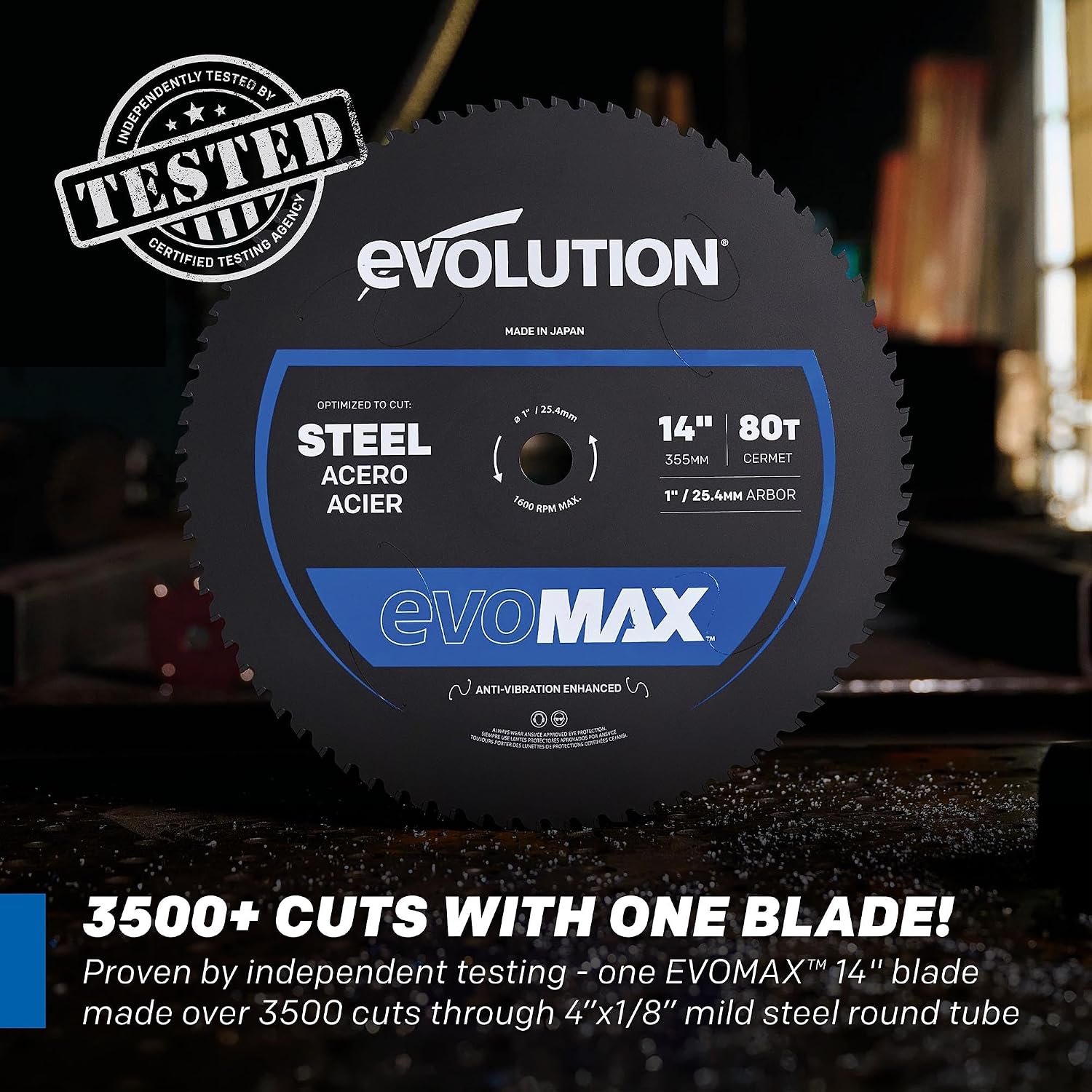 Evolution S15CPS 15' Heavy-Duty Metal Cutting Chop Saw | 3,500+ Cuts with EVOMAX14ST Blade | 15' Blade Compatible | Industrial Power Saw, Soft Start Motor, E-Brake, Precision Shadow Line Guide