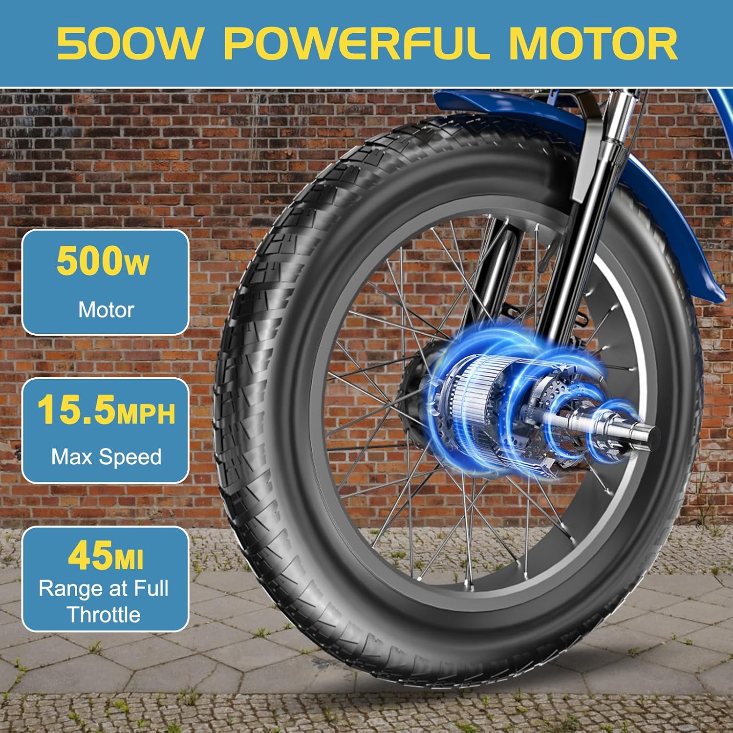 NAIZEA Electric Tricycle for Adults - 20' x 4' Fat Tire Electric Trike, 48V 500W Ebike, 3 Wheel Electric Bikes with Removable Battery, Aluminum Frame & Large Basket