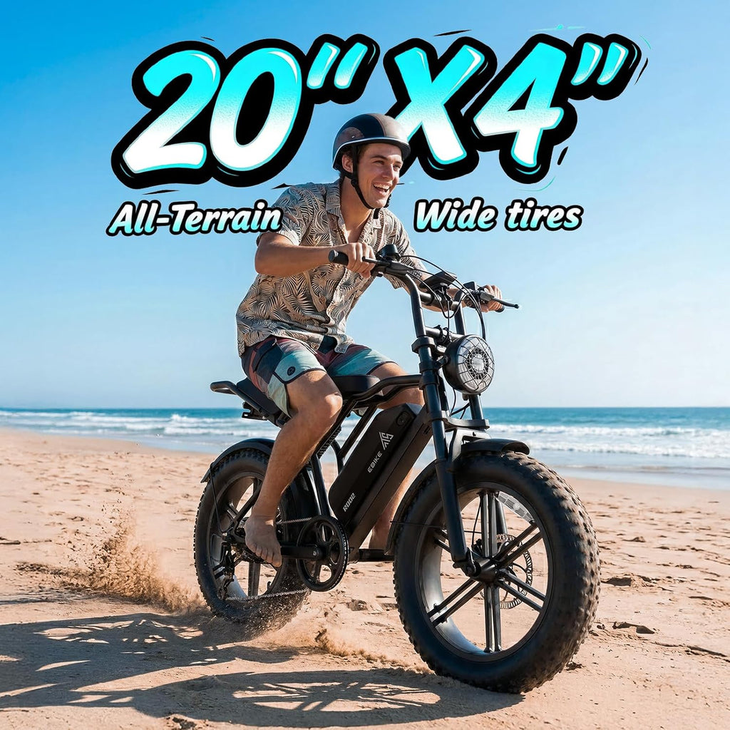 TST Electric Bike for Adults, 1500W Peak Motor 60/100 Miles Fat Tire Ebike with 48V 15Ah/25Ah Removable Battery 20' Electric Dirt Bike Full Suspension and 7-Speed