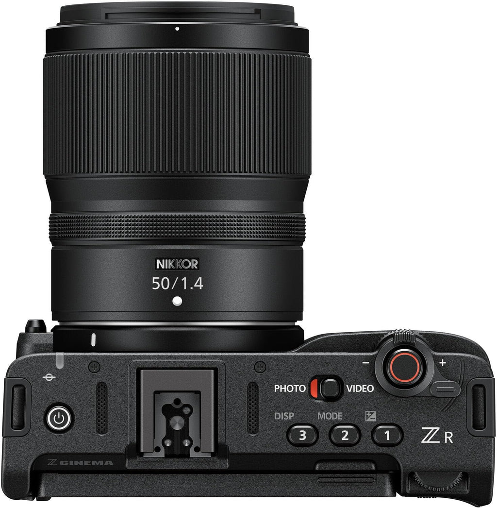Nikon ZR Cinema Camera with 50mm f/1.4 Lens + 128 GB Memory + Extra Battery + Camera Case + Tripod + More (29pc Bundle)