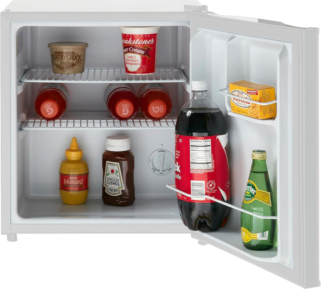 West Bend Mini Fridge Compact Refrigerator for Home Office or Dorm, Auto Defrost with Reversible Door, Energy Star Rated, 1.7-Cu.Ft., White