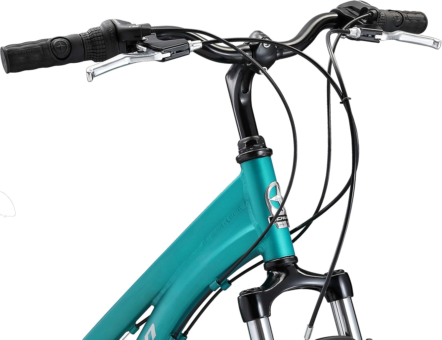 Schwinn Network 3.5 Hybrid Bike, Mens and Womens Bike, 21-Speed Hybrid Bicycle, Aluminum Frame, Suspension Seat, Alloy Linear Pull Brakes, Adult Bicycle